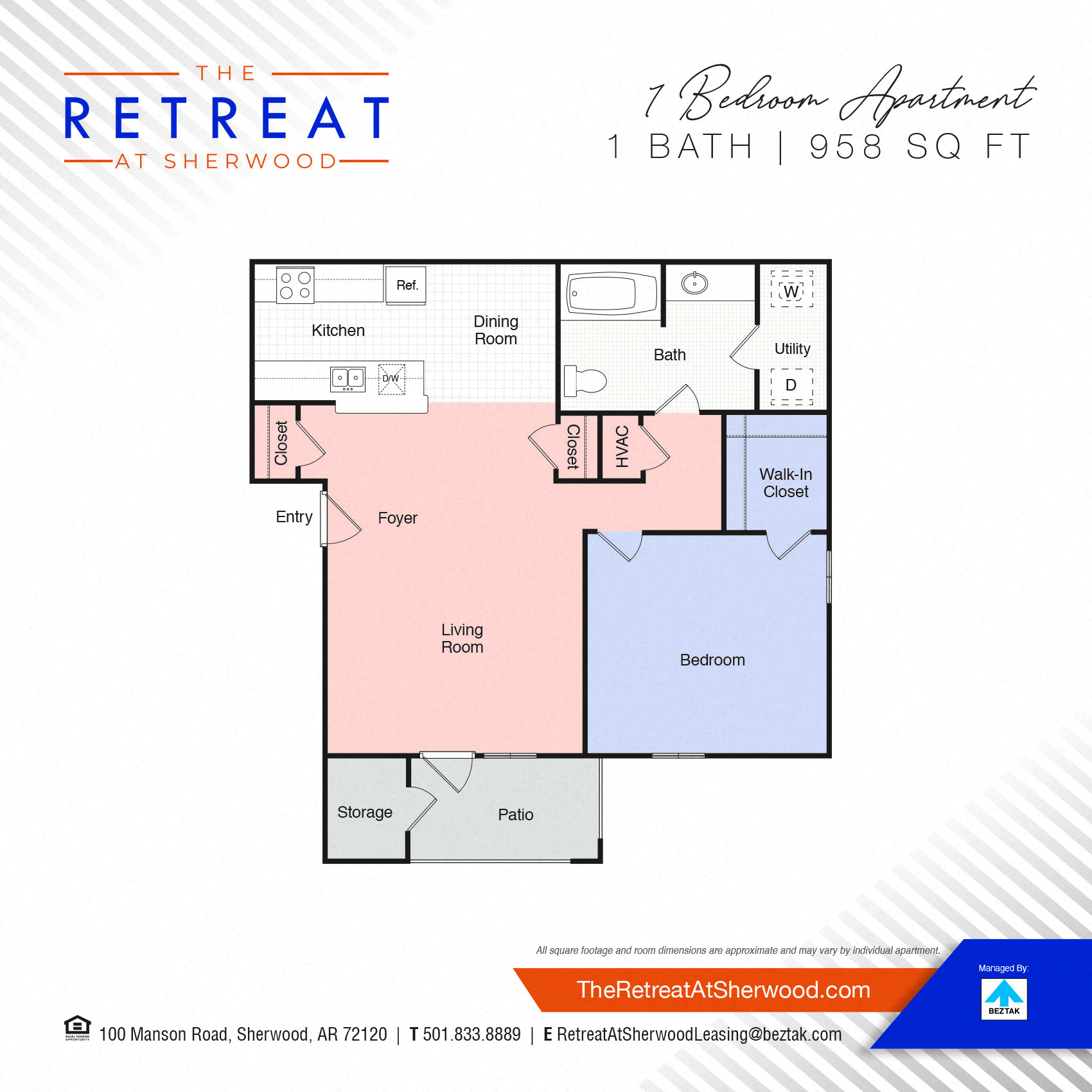 1 Bedroom floor plan